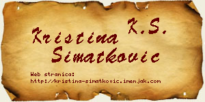 Kristina Simatković vizit kartica